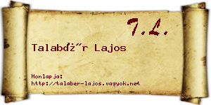 Talabér Lajos névjegykártya